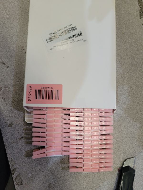 Photo 1 of 100PCS Baby Shower Clothespins Games Girl Plastic Clothes Pin with Waterproof Bag Mini Pink Pin Bulk 1.37 inch for Party Decorations, DIY Crafts