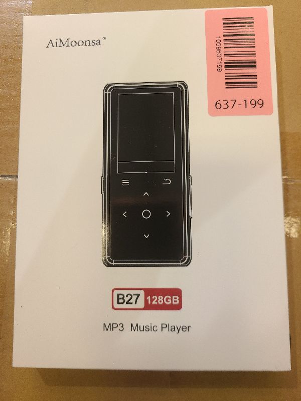 Photo 1 of 128GB MP3 Player with Bluetooth 5.2, AiMoonsa Music Player with Built-in HD Speaker, FM Radio, Voice Recorder, HiFi Sound, E-Book, Earphones Included