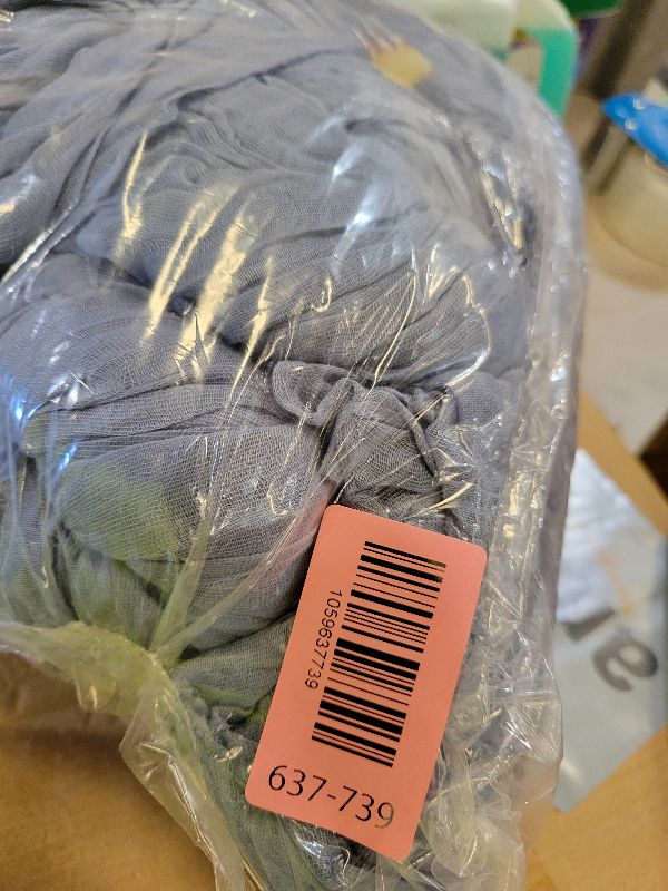 Photo 1 of 12 Pack Boho Gauze Table Runner 35x72 Inch - Rustic Cheese Cloth Long Table Runner for Wedding, Bridal Shower, Birthday Party Decor (Dusty Blue)