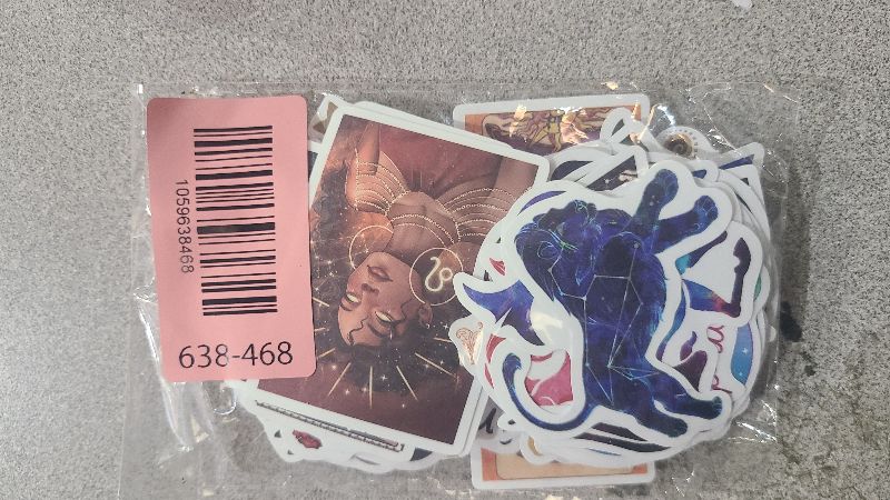 Photo 1 of 100PCs Constellation Zodiac Stickers, Twelve Signs Waterproof Vinyl Decals, Stickers for Laptop, Waterbottle, Phone, Skateboard, Guitar, Helmet, Decals as DIY Gifts & Party Favors (Zodiac)