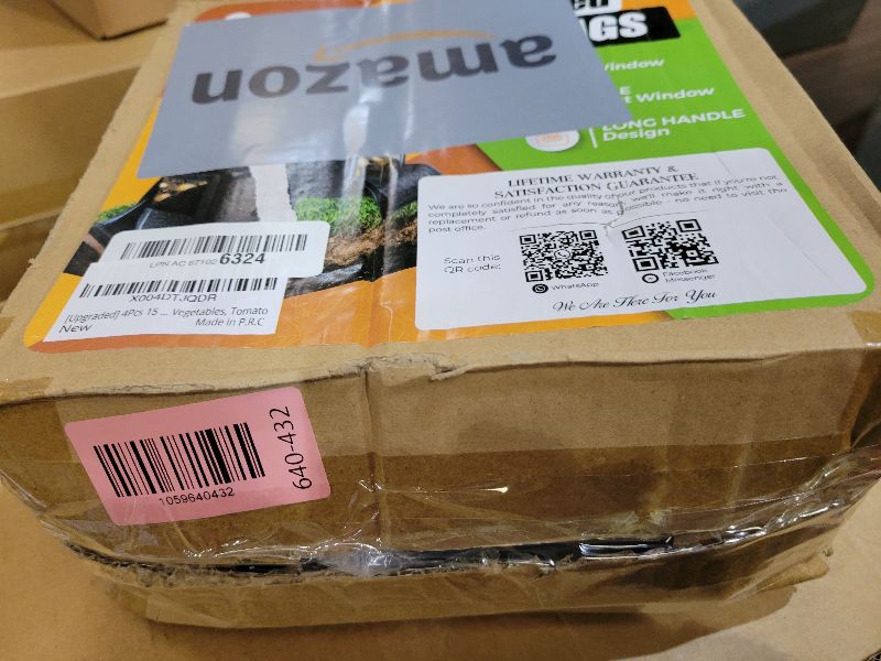 Photo 1 of [Upgraded] 4Pcs 15 Gallon Potato Grow Bags with Unique Harvest Window & Visible Window, Non-Woven Planter Pot with Sturdy Handle, Potato Growing Container, Plant Garden Bags to Grow Vegetables, Tomato