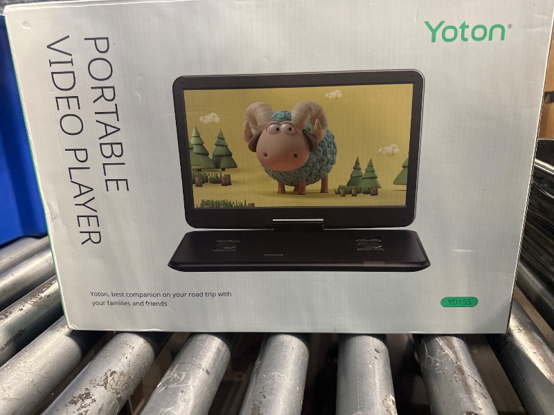 Photo 1 of **SCREEN IS DAMAGED**
YOTON 17.5" Portable DVD Player with 15.6" HD Swivel Screen for Car and Kids, 4-6 Hours Working Time with Built-in Battery, Dual Stereo Speakers, USB/SD/AV/Audio/Gamepad Support [Not Support Blu-Ray]