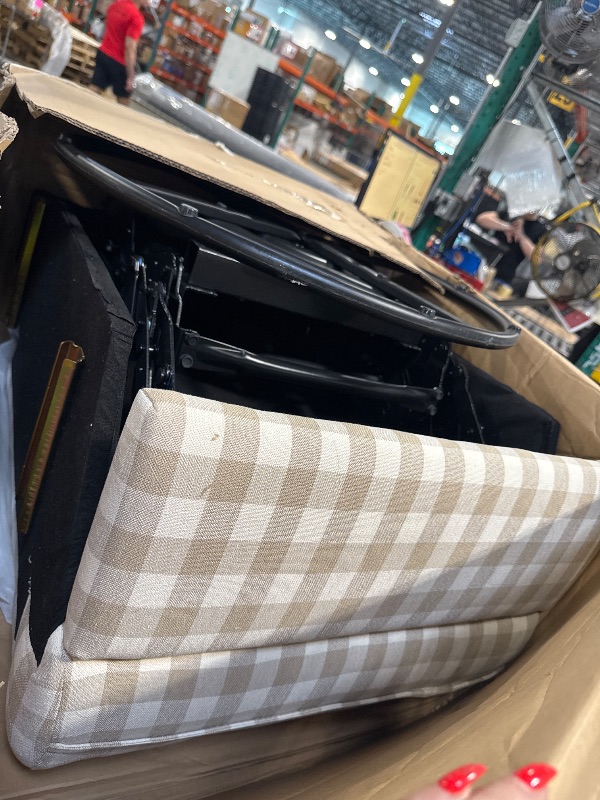 Photo 1 of ********SIMILAR****** Namesake Crawford Pillowback Comfort Swivel Glider in Tan Gingham, Water Repellent & Stain Resistant, Greenguard Gold & CertiPUR-US Certified

**Final sale no returns allowed ** Please review ratings before purchasing**