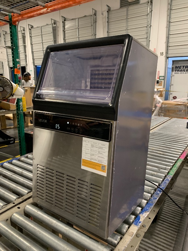 Photo 1 of ********FINAL SALE - NO RETURNS********* TURNS ON PERFECTLY****  VEVOR Commercial Ice Maker Machine, 130Lbs/24H with 33Lbs Storage, 45 Cubes per Cycle, Stainless Steel Freestanding & Under Counter Ice Maker with LED Display & Self-Cleaning, for Home Bar R