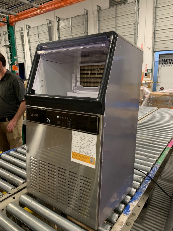 Photo 1 of ********FINAL SALE - NO RETURNS********* TURNS ON PERFECTLY****  VEVOR Commercial Ice Maker Machine, 130Lbs/24H with 33Lbs Storage, 45 Cubes per Cycle, Stainless Steel Freestanding & Under Counter Ice Maker with LED Display & Self-Cleaning, for Home Bar R