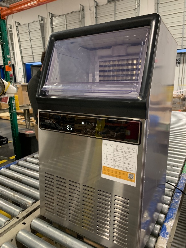 Photo 1 of ********FINAL SALE - NO RETURNS********* TURNS ON PERFECTLY****  VEVOR Commercial Ice Maker Machine, 130Lbs/24H with 33Lbs Storage, 45 Cubes per Cycle, Stainless Steel Freestanding & Under Counter Ice Maker with LED Display & Self-Cleaning, for Home Bar R