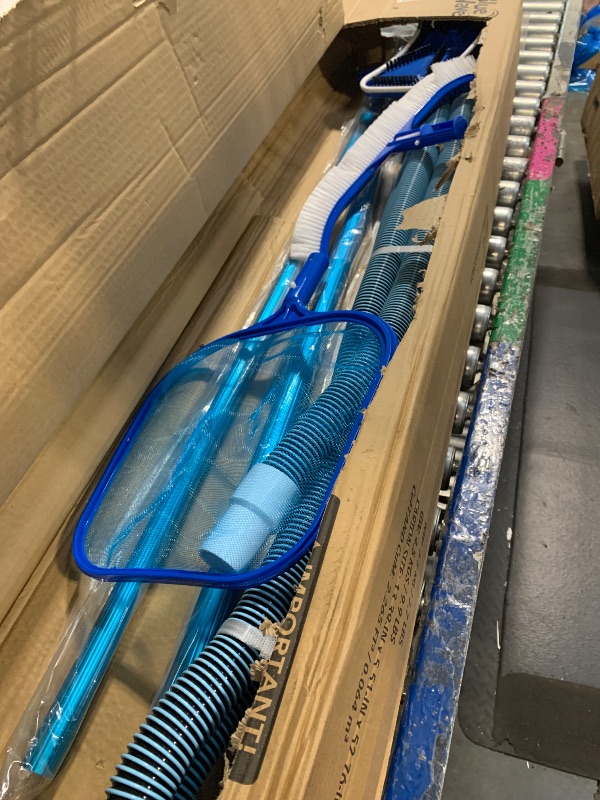Photo 1 of *********ONLY ACCESSORIES***** ********FINAL SALE - NO RETURNS********* Blue Wave Sevilla 24-ft Round 52-in Deep Above Ground Swimming Pool – with Steel Wall & Top Rails, Sand Filter, Overlap Liner, A-Frame Ladder & Maintenance Kit – Complete Outdoor Pool