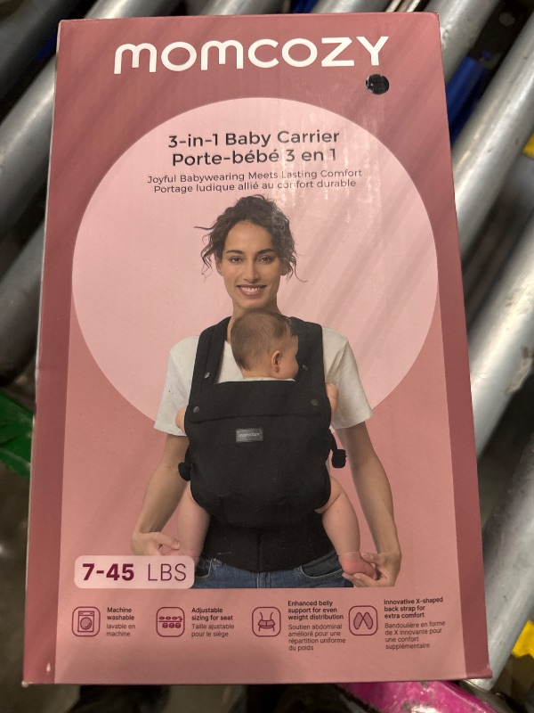 Photo 1 of ** SOLD AS IS NO RETURN/REFUNDS**
Momcozy Baby Carrier - Ergonomic, Cozy and Lightweight Carrier for 7-45lbs, Effortless to Put On, Ideal for Hands-Free Parenting, Enhanced Lumbar Support, Purehug for Infant to Toddler, Black