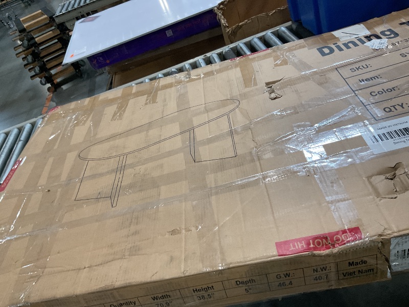 Photo 1 of 
Modern minimalistic aesthetic dining table oval shape top 