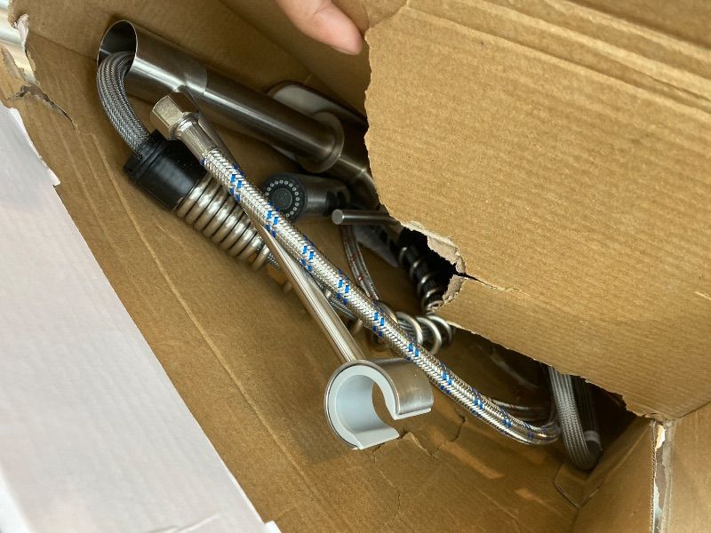 Photo 1 of *MINOR DAMAGE - USED*
OWOFAN Kitchen Faucet with Pull Down Sprayer Brushed Nickel Stainless Steel 1 Handle Pull Out Spring Sink Faucets 1 Hole Or 3 Hole Dual Function for Farmhouse Camper Laundry Utility Rv Wet Bar