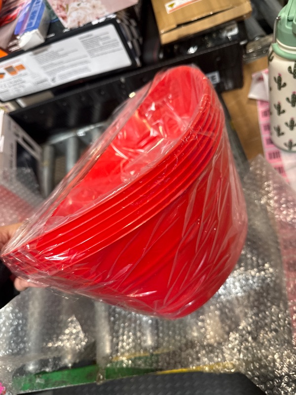 Photo 1 of ***SIMILAR PRODUCT***  4 Pack Snack Bowls (4.9L Large), Plastic Serving Bowls for Party, Large Bowls with Handles for Kitchen, Fruit, Cereal, Candy, Salad and Chip, Microwave Safe