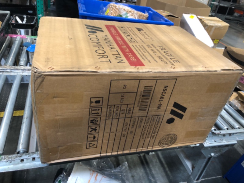 Photo 1 of **INCOMPLETE** Manhattan Comfort Versailles Rattan Bedside End Table Accent Sofa Side Table for Living Room, Bedroom, Study and Home Office with 2 Shelf Storage, Set of 2, Natural Cane