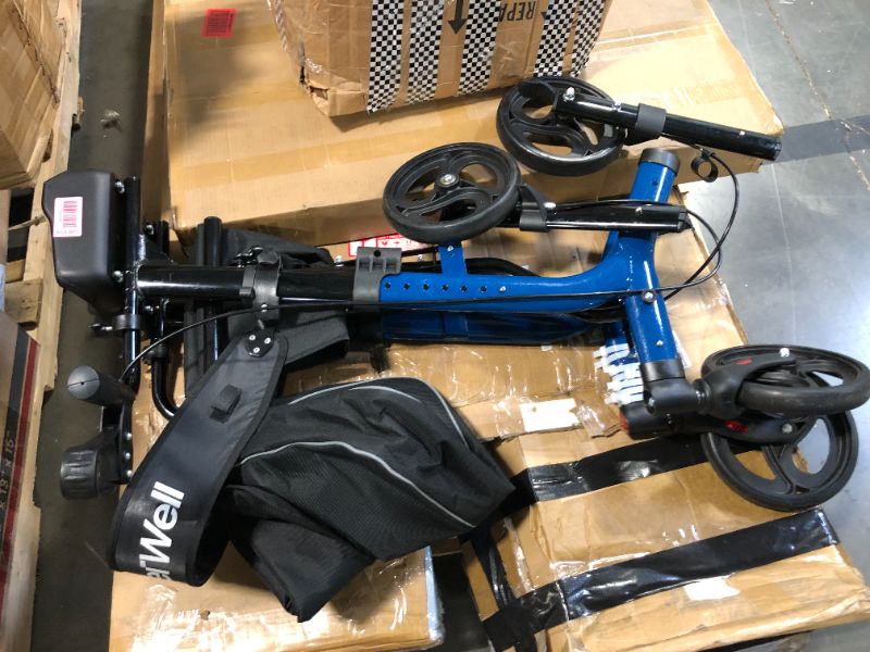 Photo 1 of (4/17/2026 ***FINAL SALE/NO RETURN, SOLD AS PARTS***)
Sunderwell Upright Walker for Seniors & Adults with Seat 450 lb capacity, Stand Up Walkers Foldable, 19.8 lbs Lightweight, Adjustable Arms, 7.9-Inch Big Wheels for All Terrain Rollator Walker (Blue02)