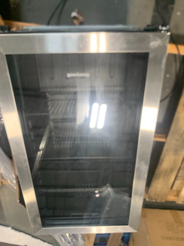 Photo 1 of ***FOR PARTS ONLY - MISSING PIECES/ NON FUNCTIONAL - AS IS NO RETURNS SALE FINAL*** Honeywell Beverage Refrigerator and Cooler, 116 Can Mini Fridge with Glass Door for Soda Beer or Wine for Office or Bar with Adjustable Removable Shelving, Commercial Grad