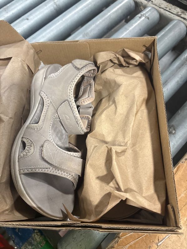View 3 of **DIRTY**
Clarks Women's Mira Bay Flat Sandal, Stone Textile, 7 Medium US