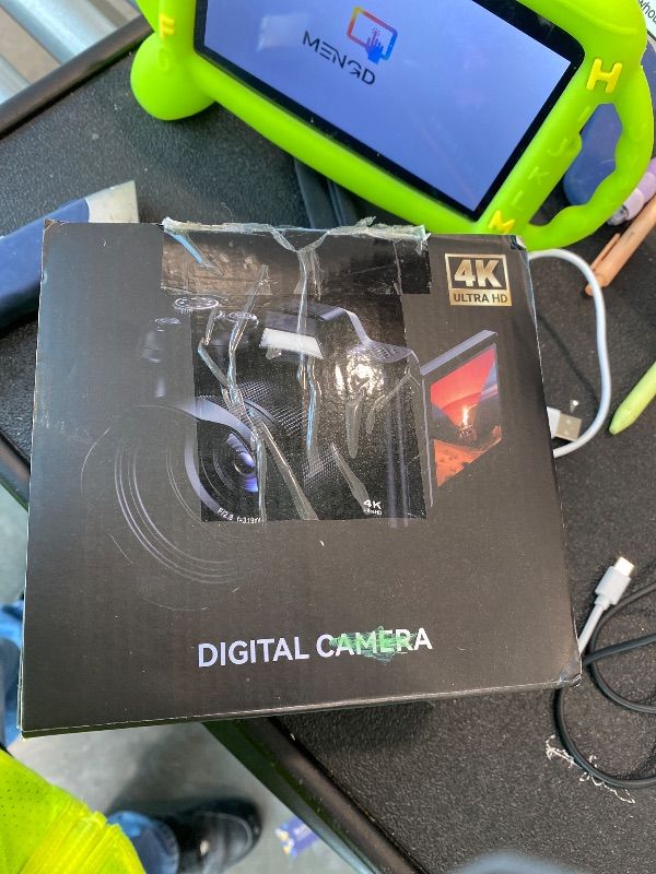 Photo 1 of **MAJOR DAMAGE**
4K Digital Camera for Photography, Autofocus 56MP Vlogging Camera for YouTube/Content Creators/Travel, 16X Zoom Video Camera with 3" 180°Flip Screen & Lens Hood, Gift Ideas for Teens & Beginners