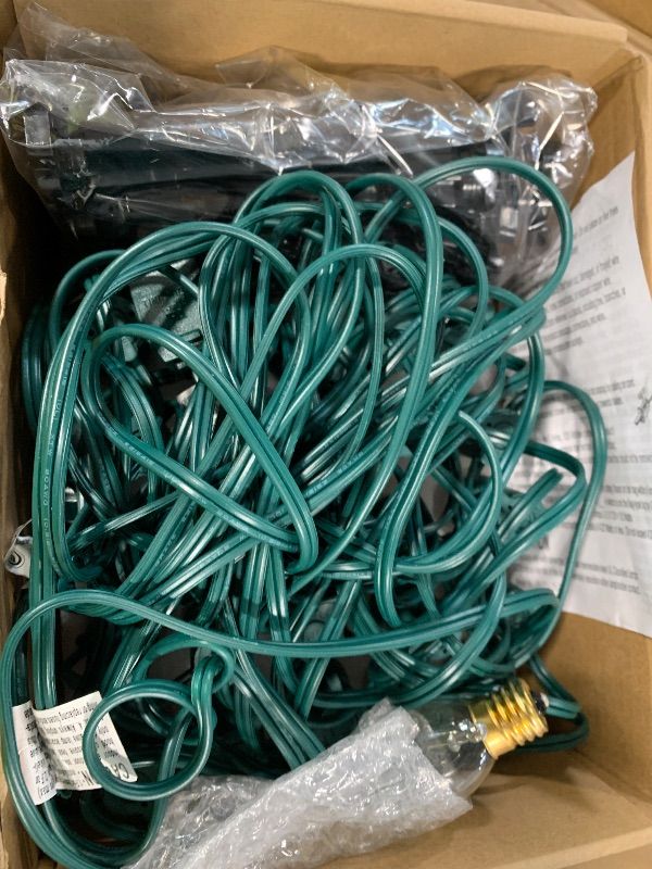 Photo 1 of ***NOT FUNCTIONAL, SELLING FOR PARTS, FINAL SALE***38FT C9 Christmas Pathway Lights Outdoor,25 Pack Warm White Connectable Weatherproof Christmas Walkway Lights with C9 Bulbs and Stakes for Driveway Yard Lawn Sidewalk Decorations***NOT FUNCTIONAL, SELLING