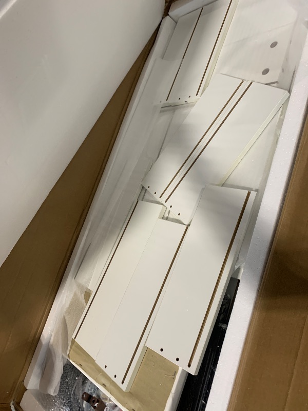 Photo 1 of ****SIMILAR ITEM*** ONLY PARTS**** MSmask Farmhouse Vanity Desk with Mirror and Lights, 41" Sliding Door Makeup Vanity with Charging Station, Large Vanity Table with Drawers/Shelves/Cabinet Storage, Antique White

AS IS  ALL SALES  FINAL NO RETURNS
