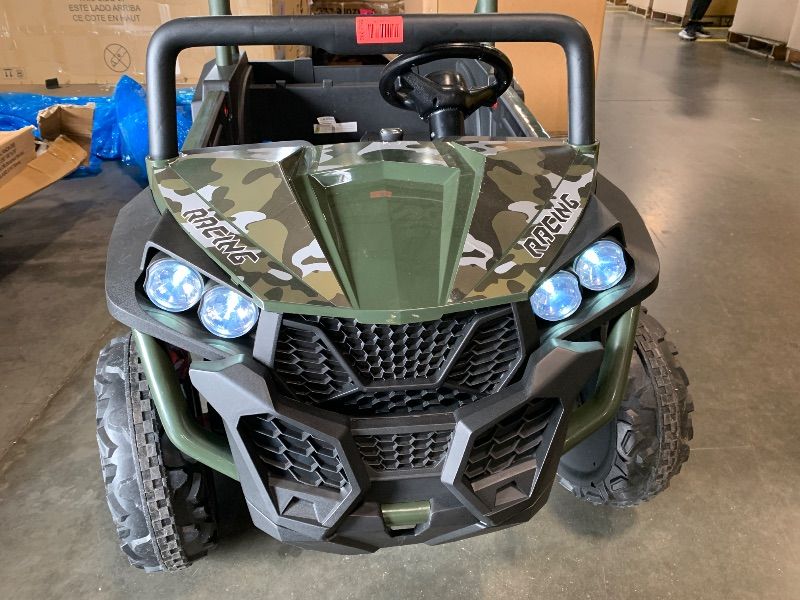 Photo 1 of ****final sale no refund no return**** ELEMARA 2 Seater 24V Ride on Toys for Big Kids,XL Ride on Car with Remote Control,Max Capacity 130lbs Battery Powered Kids car,5 Mph Max,4-Wheeler Suspension,Bluetooth,Rainbowlight*4,Green