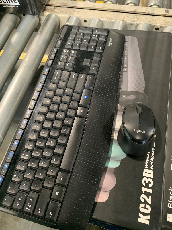 Photo 1 of ***SEE NOTES*** SABLUTE Wireless Keyboard and Mouse Combo - Full Size Ergonomic Wrist Rest, Silent Typing, Phone Holder, 2.4 GHz, 3 Level DPI, Batteries Powered, Compatible with PC, Laptop, Windows, macOS