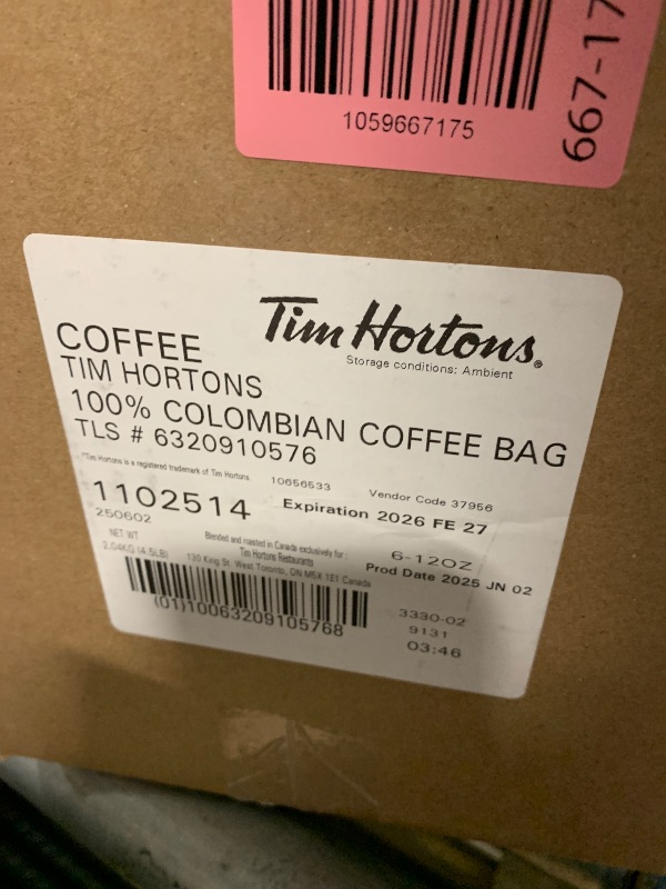 Photo 1 of ***EXP 02/26***Tim Hortons Colombian, Medium-Dark Roast Ground Coffee, Perfectly Balanced, Always Smooth, Made with 100% Arabica Beans, 12 Ounce (Pack of 6)