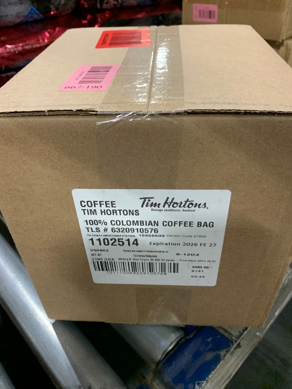 Photo 1 of ***EXP 02/26***Tim Hortons Colombian, Medium-Dark Roast Ground Coffee, Perfectly Balanced, Always Smooth, Made with 100% Arabica Beans, 12 Ounce (Pack of 6)