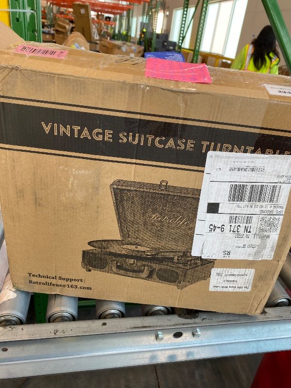 Photo 1 of *UNTESTED*
Vinyl Record Player 3-Speed Bluetooth Suitcase Portable Belt-Driven Record Player with Built-in Speakers RCA Line Out AUX in Headphone Jack Vintage Turntable