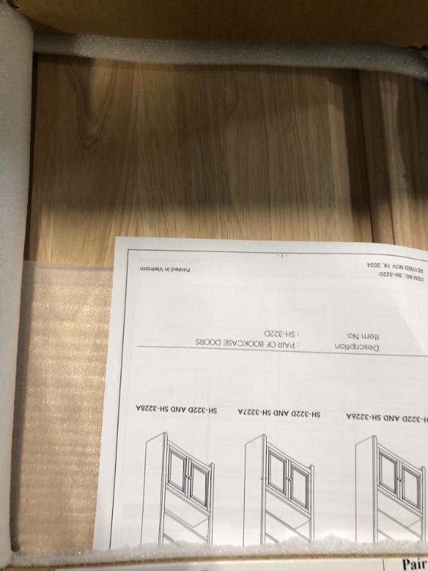 Photo 1 of ***NO RETURNS, FINAL SALE***Solid Wood Shaker Bookcase DOORS - 72"H , Unfinished