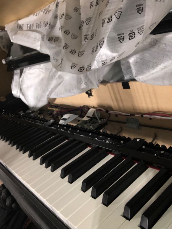 Photo 1 of ***FINAL SALE, NO RETURNS***Yamaha Arius Series 88-Key Weighted Action Upright Digital Piano for Beginner and Intermediate Players, Dynamic Response, Grand Piano Sound, 3-pedal Unit, Upright Design, Bench Included, Black YDP105B