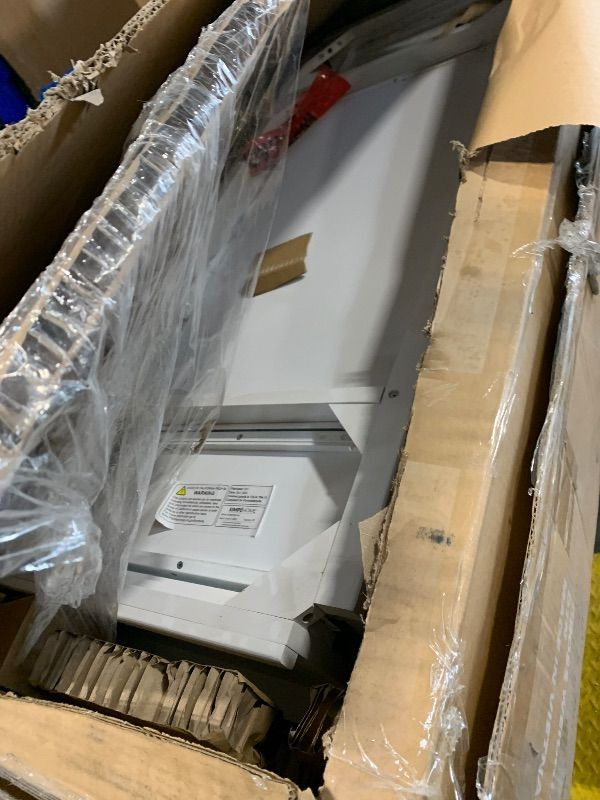 Photo 1 of ***FINAL SALE, NO RETURNS***SIMPLIHOME Warm Shaker Desk - 48 Inch Wide Solid Wood Writing Desk in White, Transitional Home Office Computer Table for Workspace or Study with Flip-Down Keyboard Tray and 2 Drawers