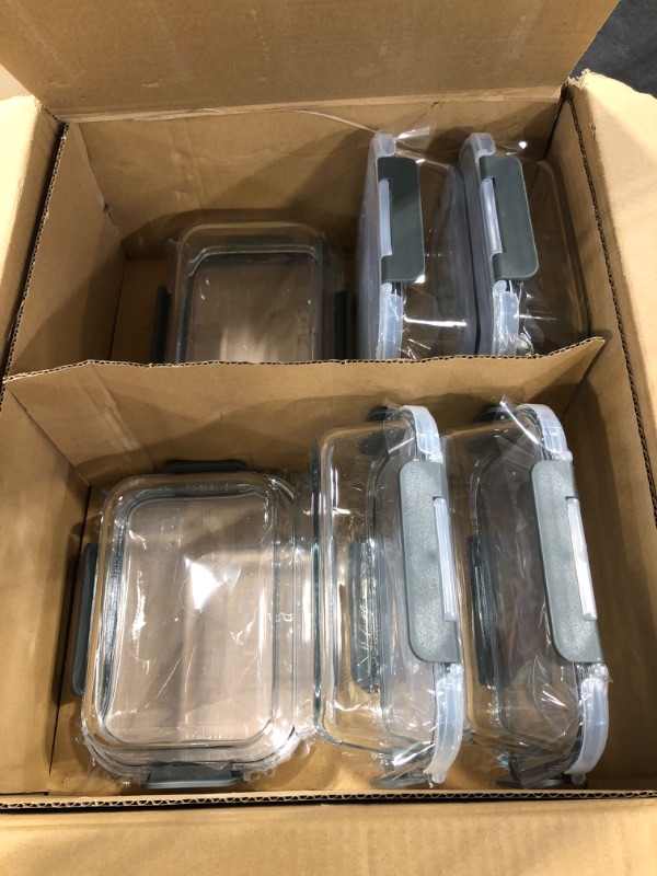 Photo 1 of ** ONLY 6**
KOMUEE 10 Packs 30 oz Glass Meal Prep Containers,Glass Food Storage Containers with Lids,Airtight Lunch Bento Boxes,Microwave,Freezer and Dishwasher,Gray