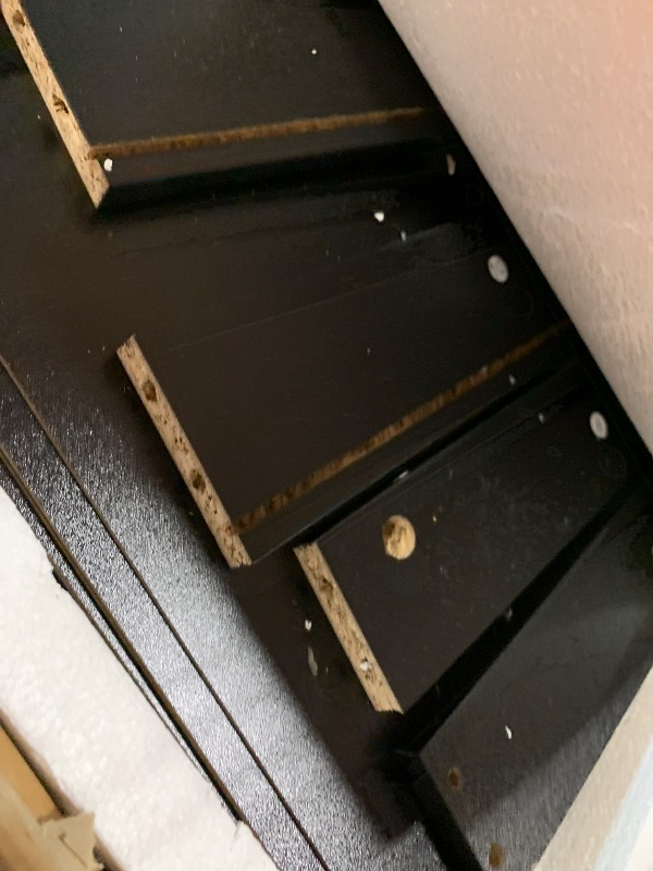 Photo 1 of **MAJOR DAMAGE**
Sweetcrispy 7 Drawer Chest Mobile Storage Cabinets Wooden Dresser with Wheels Room Organization Furniture for Office Home, Black Wood