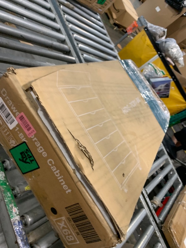 Photo 1 of **MAJOR DAMAGE**
Sweetcrispy 7 Drawer Chest Mobile Storage Cabinets Wooden Dresser with Wheels Room Organization Furniture for Office Home, Black Wood