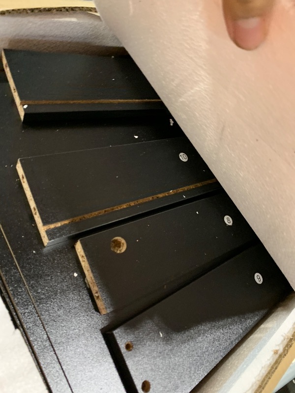 Photo 1 of **MAJOR DAMAGE**
Sweetcrispy 7 Drawer Chest Mobile Storage Cabinets Wooden Dresser with Wheels Room Organization Furniture for Office Home, Black Wood