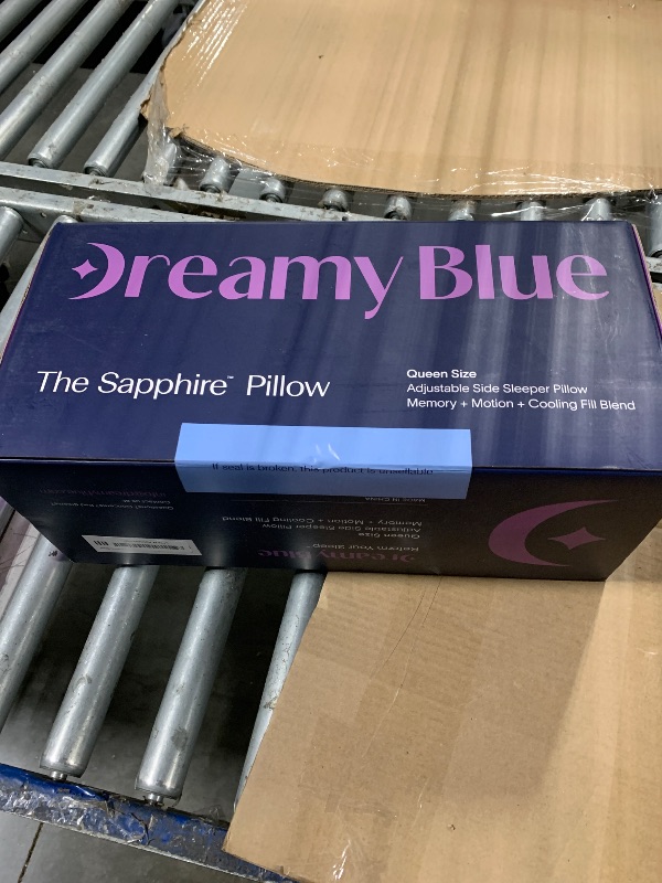 Photo 1 of **FACTORY SEAL** DreamyBlue Gusseted SAPPHIRE Pillow • Adjustable Loft, Luxury Cover, Shredded Memory Foam Fill w/Airflow Beads •Ideal For Wide Shoulders •Neutral Alignment for All • CertiPUR-US Certified Foam (Queen)
