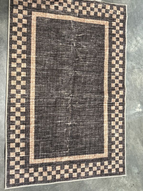 Photo 1 of **SIMILAR**
Easy Jute 2x3 Black Checkered Area Rug,Washable Entryway Rug,Small Modern Diamond Door Carpet,Neutral Non-Slip Outdoor Indoor Farmhouse Rug for Kitchen Patio Entry Porch