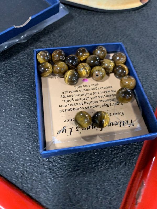 Photo 1 of **FINAL SALE NO RETURNS** **BROKEN** AD Beads Handmade Gemstone Stretch Elastic Bracelet Crystal Healing Reiki Nature's Beauty and Spiritual Essence Unisex (12mm, Yellow Tiger's Eye)