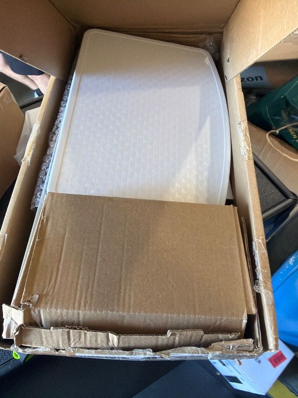 Photo 1 of **UNTESTED**
Rfiver Mobile TV Stand for 23-60 Inch LCD LED Flat/Curved Panel Screen TVs up to 88 lbs, Rolling TV Stand with Adjustable Shelf & Tilt, Portable Floor Stand on Wheels for Bedroom, Living Room, White