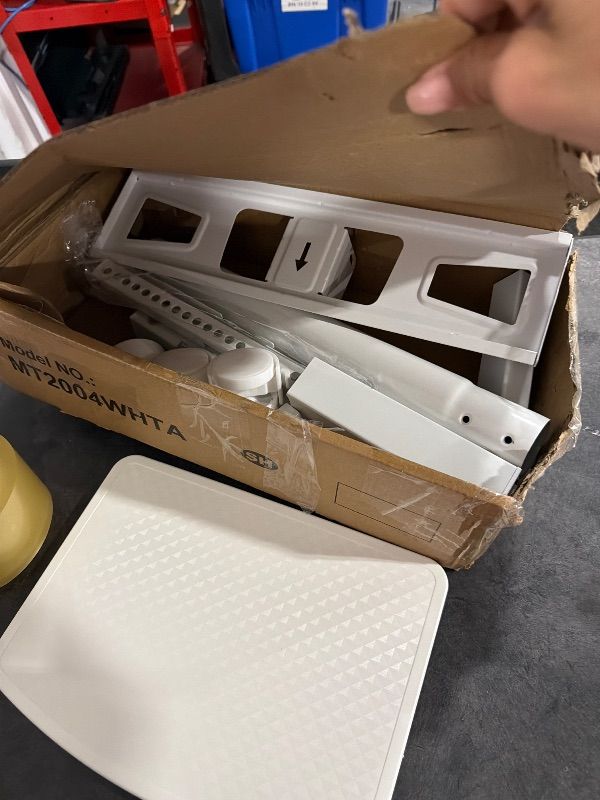 Photo 1 of **UNTESTED**
Rfiver Mobile TV Stand for 23-60 Inch LCD LED Flat/Curved Panel Screen TVs up to 88 lbs, Rolling TV Stand with Adjustable Shelf & Tilt, Portable Floor Stand on Wheels for Bedroom, Living Room, White
