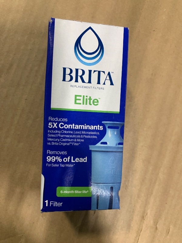 Photo 1 of *MINOR DAMAGE - USED*
Brita Elite Water Filter Replacement for Pitchers and Dispensers, BPA-Free, Reduces 99% of Lead, Lasts Six Months or 120 Gallons, Includes 1 Pitcher Replacement Filter