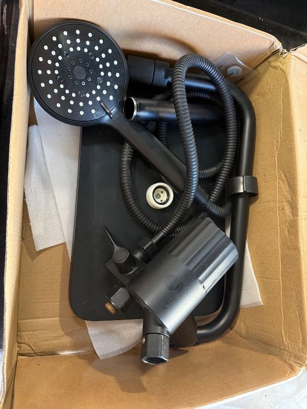 Photo 1 of *UNTESTED*
Filtered Shower Head with Handheld Spray Combo,12 inch High Pressure Rainfall Shower Head with Adjustable Slide Bar,Dual Rainfall Showerhead,Bathroom Accessories,Black