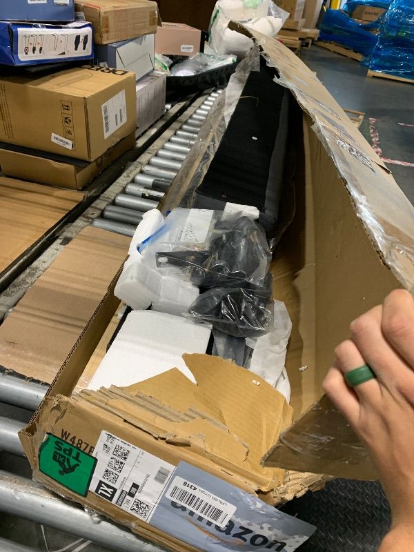 Photo 1 of ***Damaged Packaging*** ***Loose Hardware In Box*** KEIKI Queen Size Upholstered Tufted Bed Frame, Sofa Bed Frame with Comfortable Backrest and Armrests, Queen Size Bed for Bedroom, Living Room,Velvet, Grey(85.5''*64.5''*30.5'')