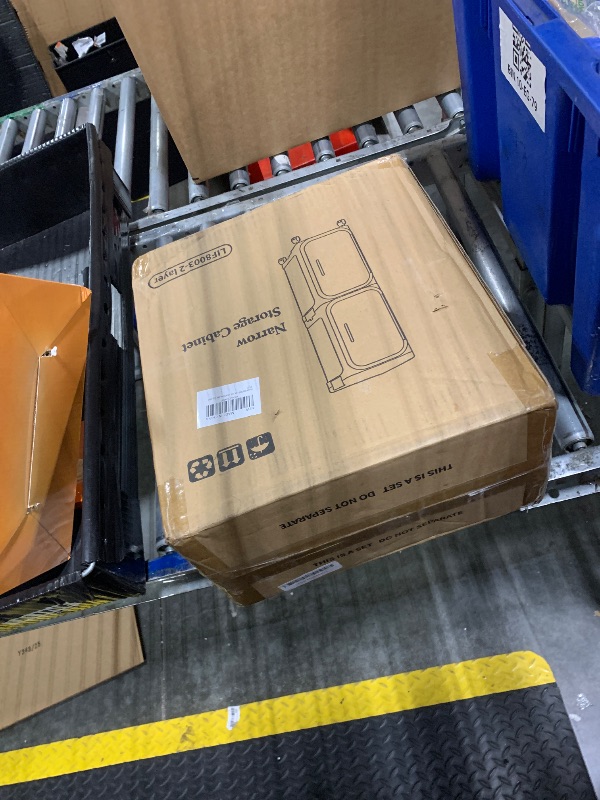 Photo 1 of ***ONLY ONE TRAY IN BOX,SELLING FOR PARTS, FINAL SALE***
Lifelongpal 2-Tier Narrow Bathroom Storage Cabinet with Wheels, Plastic Slim Organizer with Adjustable Shelves for Small Spaces,Bathroom, Kitchen, Laundry,Milky White***ONLY ONE TRAY IN BOX,SELLING 