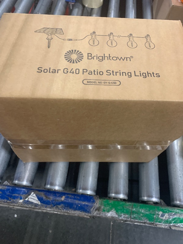 Photo 1 of ***SIMILAR***Brightown 58FT Solar String Lights Outdoor with Remote Cable Ties Hooks, 26 LED Shatterproof Bulbs, 3 Light Modes, Dimmer & Timer, Commercial Grade Patio Lights for Yard Balcony Pergola Party Decor