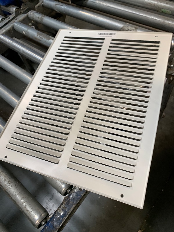 Photo 1 of ***Dented***Sierra Grates 12 x 16 Inch Return Air Vent Cover, Solid Steel HVAC Grille for Wall or Ceiling, White Duct Opening, Durable Return Air Vent Cover, Airflow Ventilation Grille for Home or Office