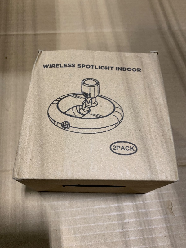 Photo 1 of *** NO USB CABLE *** Ler0ktr Rechargeable Battery LED Spotlight Indoor: Wireless Mini Art Accent Spot Lights with Timer Remote - Small Dimmable Uplight for Plants Display Painting Dartboard Artwork Portrait Closet