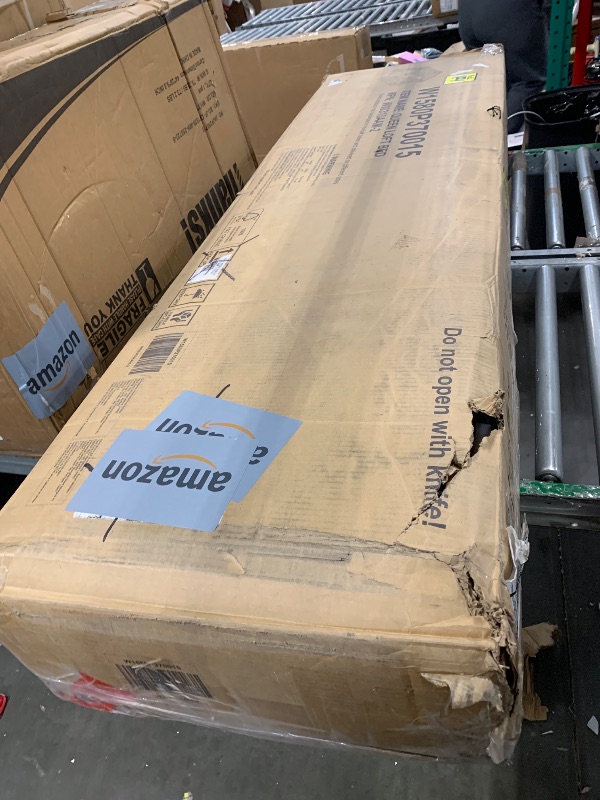 Photo 1 of *****UNKNOWN IF MISSING PARTS**** Bellemave Bunk beds Queen Over Queen with Slide and Stair and upholstered headboard, Low bunk/loft Bed for Kids?Natural