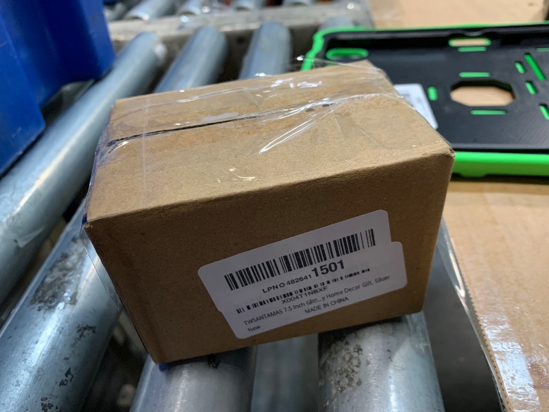 Photo 1 of **SMALL**TWSANTAMAS 7.5 Inch Glittering Christmas Tree Collar, Sequin Rustic MINI Tree Skirt Base Cover for Small Tabletop Trees, Holiday Home Decor Gift, Silver