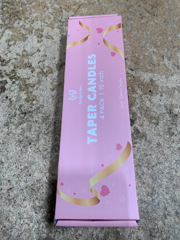 Photo 1 of 10 Inch Cream Spiral Taper Candles for Home Decoration, 4 Pack Pink-Gradient Candlesticks for Dinner Party Wedding Holiday