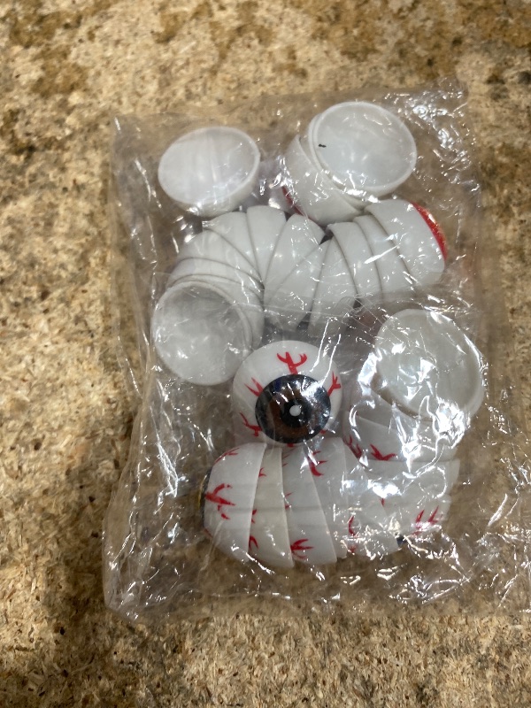 Photo 1 of 28 Pcs Plastic Halloween Eyeballs Realistic Half Round Eyes Props Horror Fake Eye Balls Skeleton Eyeballs for Halloween Party Favors, 14 Styles